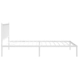 Metal Bed Frame without Mattress with Headboard White 107x203 cm King Single - Rear View