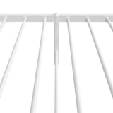 Metal Bed Frame without Mattress with Headboard White 107x203 cm King Single