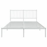 Metal Bed Frame without Mattress with Headboard White 135x190 cm