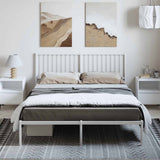 Metal Bed Frame without Mattress with Headboard White 150x200 cm - 45-Degree Angle
