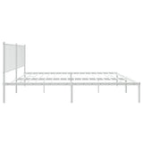 Metal Bed Frame without Mattress with Headboard White 150x200 cm - Low Angle