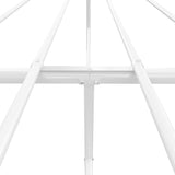 Metal Bed Frame without Mattress with Headboard White 150x200 cm