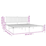 Metal Bed Frame without Mattress with Headboard White 183x203 cm King - Extra Image
