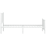 Metal Bed Frame without Mattress with Footboard White 90x190 cm - Rear View