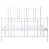 Metal Bed Frame without Mattress with Footboard White 107x203 cm King Single