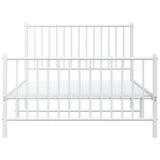 Metal Bed Frame without Mattress with Footboard White 107x203 cm King Single - 45-Degree Angle