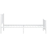 Metal Bed Frame without Mattress with Footboard White 107x203 cm King Single - Rear View