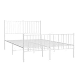 Metal Bed Frame without Mattress with Footboard White 135x190 cm