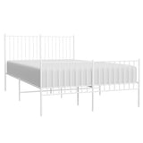 Metal Bed Frame without Mattress with Footboard White 135x190 cm - Rear View