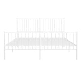 Metal Bed Frame without Mattress with Footboard White 150x200 cm