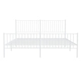 Metal Bed Frame without Mattress with Footboard White 183x203 cm King - 45-Degree Angle