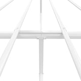 Metal Bed Frame without Mattress with Footboard White 183x203 cm King - Low Angle