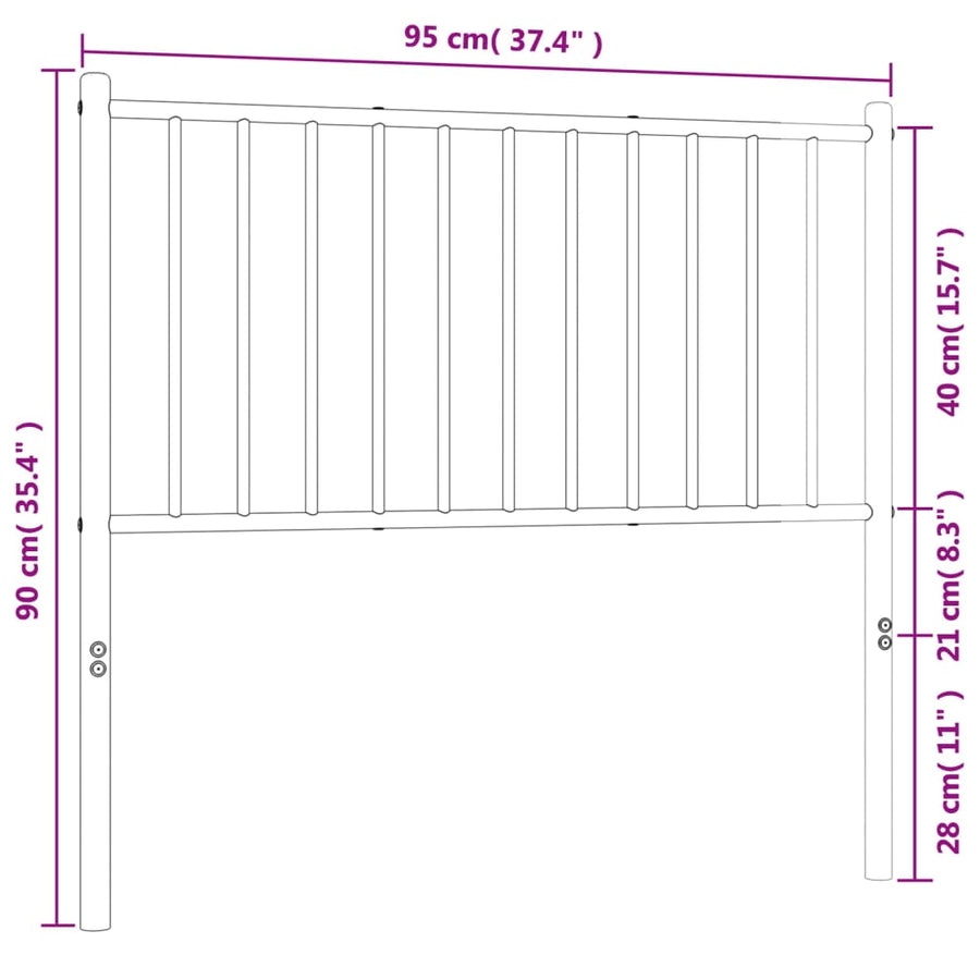 Metal Replace Headboard White 90 cm