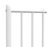 Metal Headboard White 107 cm King Single - Rear View