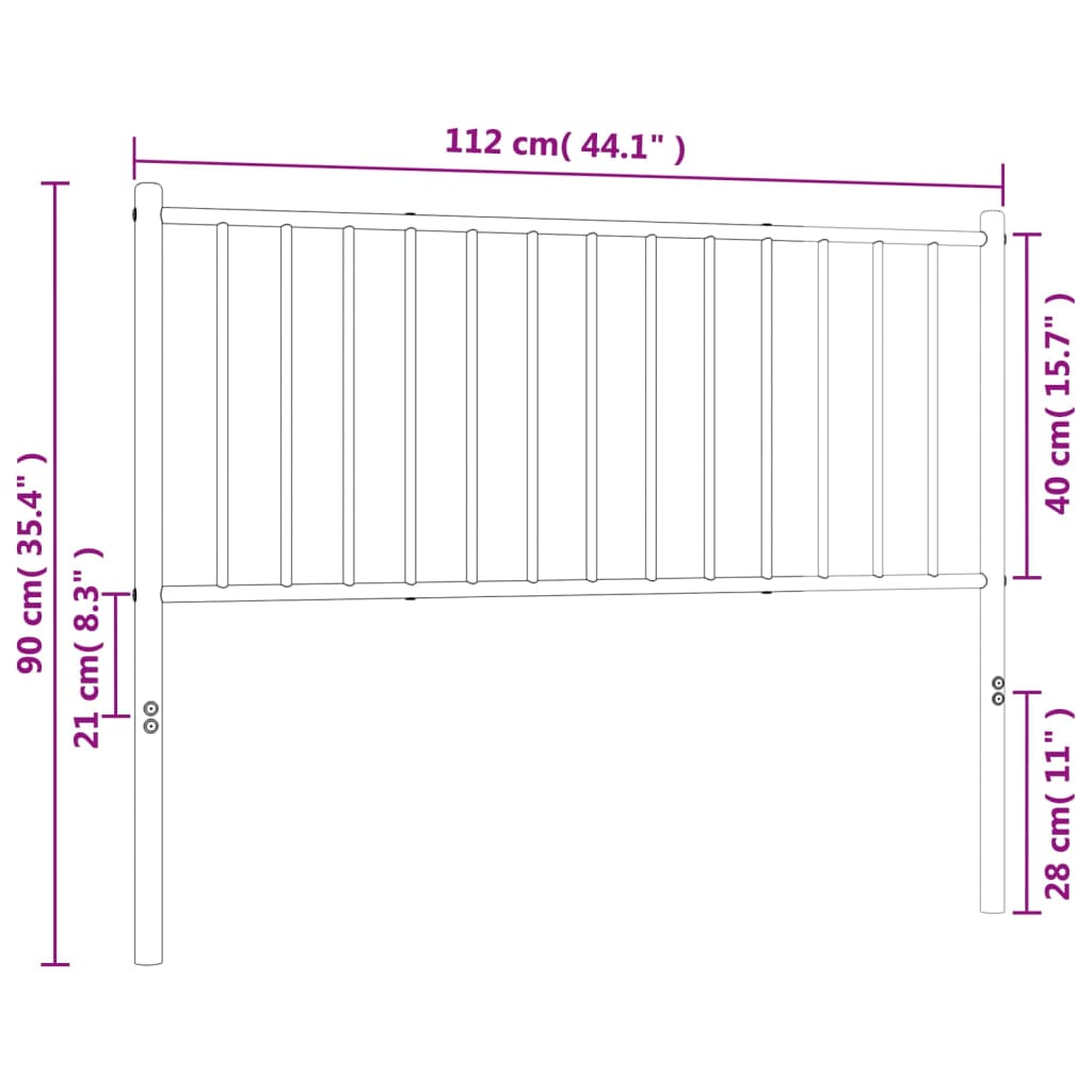 Metal Replace Headboard White 107 cm