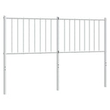 Metal Headboard White 137 cm Double - Front View