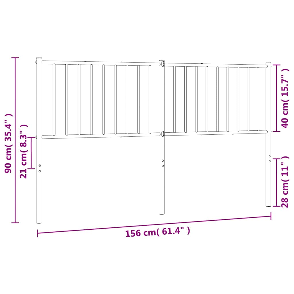 Metal Replace Headboard White 150 cm
