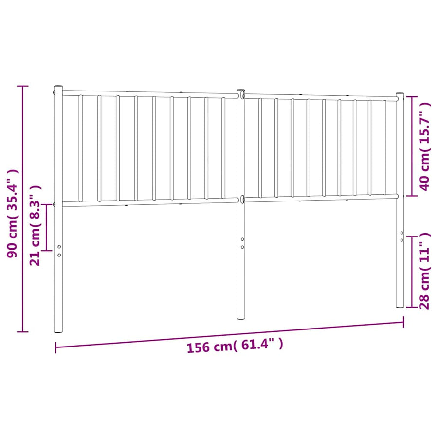 Metal Replace Headboard White 150 cm