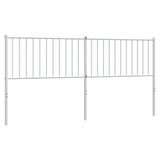 Metal Headboard White 183 cm King - Front View