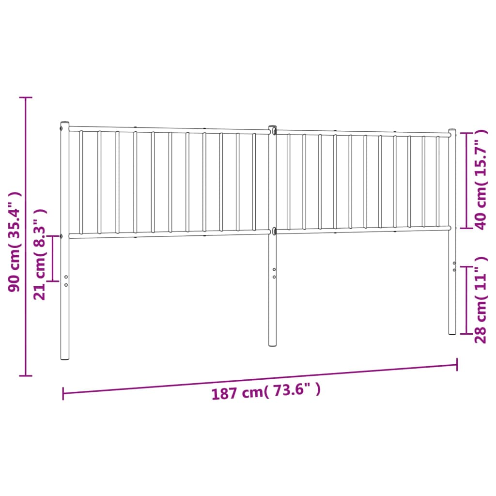 Metal Replace Headboard White 180 cm
