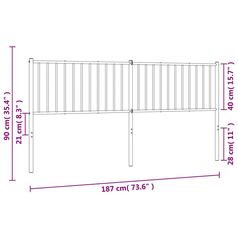 Metal Replace Headboard White 180 cm