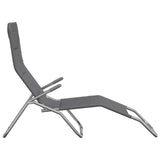 Folding Sun Loungers 2 pcs Grey Textilene and Powder-coated Steel