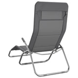 Folding Sun Loungers 2 pcs Grey Textilene and Powder-coated Steel