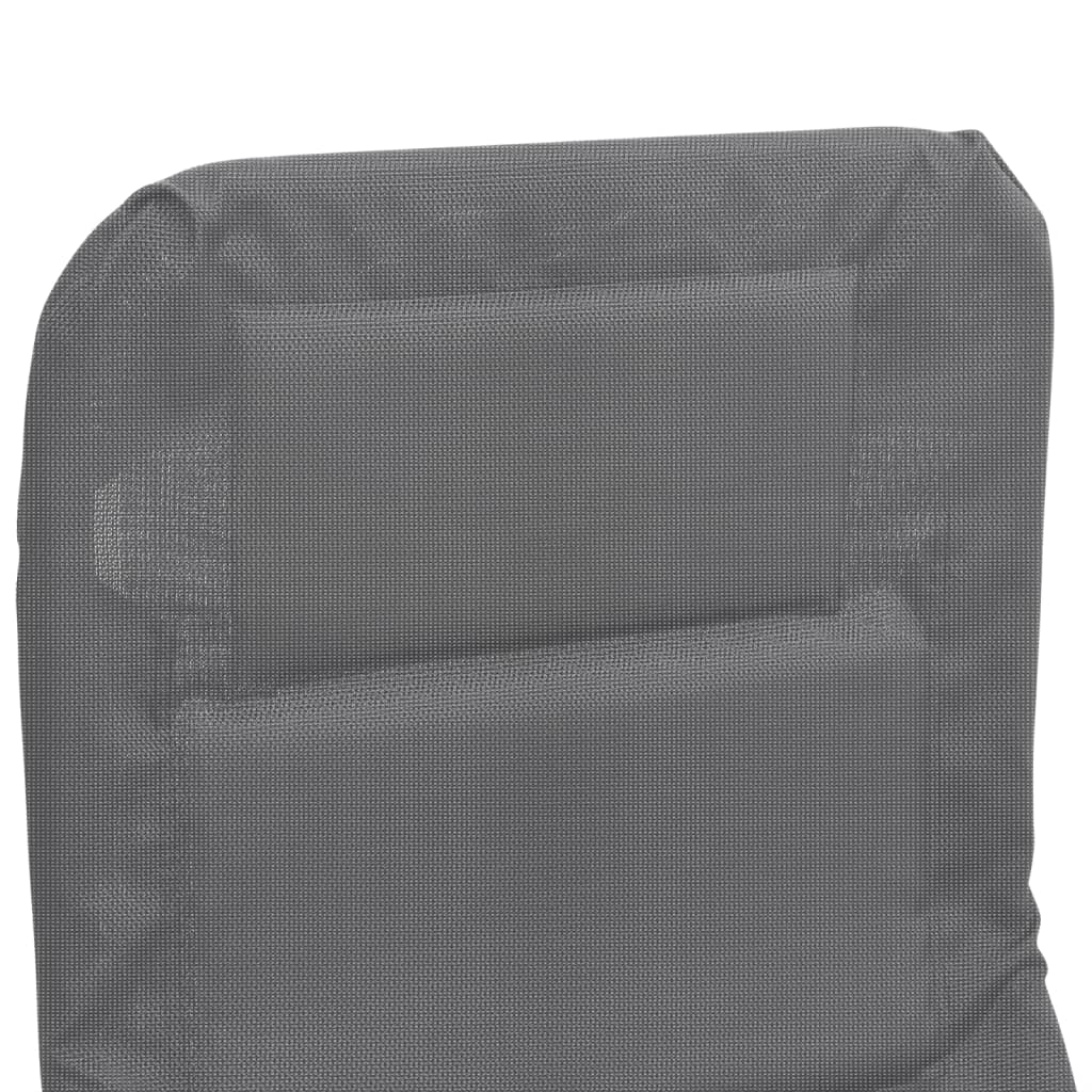 Folding Sun Loungers 2 pcs Grey Textilene and Powder-coated Steel