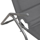 Folding Sun Loungers 2 pcs Grey Textilene and Powder-coated Steel