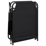 Folding Sun Lounger Black Oxford Fabric and Powder-coated Steel