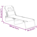 Folding Sun Lounger Red Oxford Fabric and Powder-coated Steel