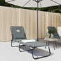 Folding Sun Lounger Grey Oxford Fabric and Powder-coated Steel