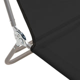 Folding Sun Loungers 2 pcs Black Textilene and Steel - Extra Image
