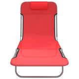 Folding Sun Loungers 2 pcs Red Textilene and Steel