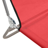 Folding Sun Loungers 2 pcs Red Textilene and Steel - Extra Image