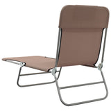 Folding Sun Loungers 2 pcs Brown Textilene and Steel