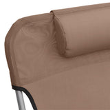 Folding Sun Loungers 2 pcs Brown Textilene and Steel - Extra Image