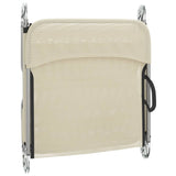Folding Sun Loungers 2 pcs Cream Textilene and Steel