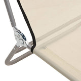 Folding Sun Loungers 2 pcs Cream Textilene and Steel