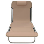Folding Sun Loungers 2 pcs Taupe Textilene and Steel