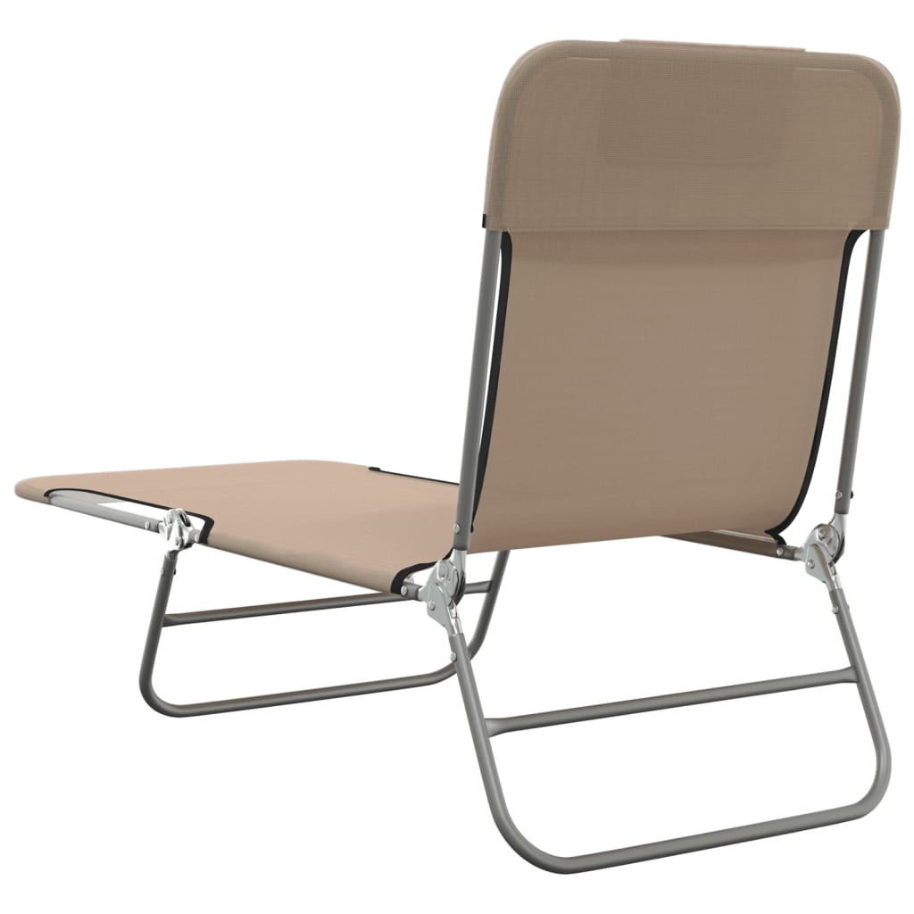 Folding Sun Loungers 2 pcs Taupe Textilene and Steel
