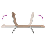 Folding Sun Loungers 2 pcs Taupe Textilene and Steel - Close-Up Angle