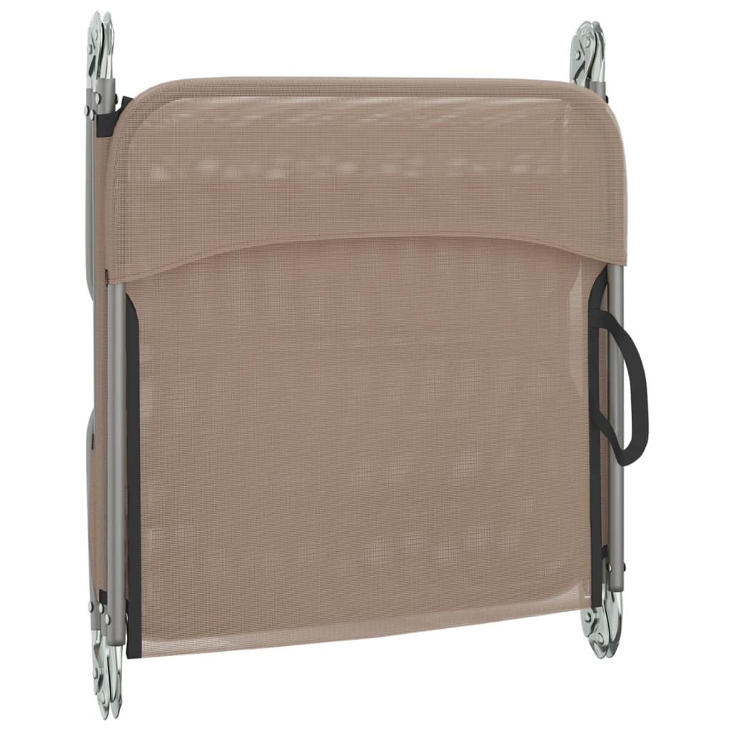 Folding Sun Loungers 2 pcs Taupe Textilene and Steel