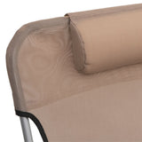 Folding Sun Loungers 2 pcs Taupe Textilene and Steel - Extra Image