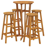 5 Piece Garden Bar Set Solid Wood Acacia - Side View