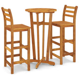 3 Piece Garden Bar Set Solid Wood Acacia - Front View