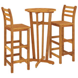 3 Piece Garden Bar Set Solid Wood Acacia - Side View