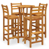 5 Piece Garden Bar Set Solid Wood Acacia - Front View