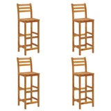 5 Piece Garden Bar Set Solid Wood Acacia - 45-Degree Angle