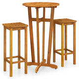 3 Piece Garden Bar Set Solid Wood Acacia